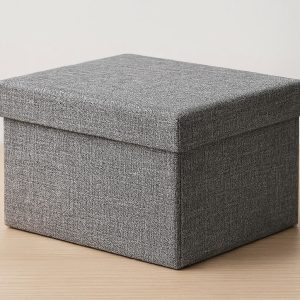 18 Fabric Covered Storage Box with Lid for Desk or Shelf