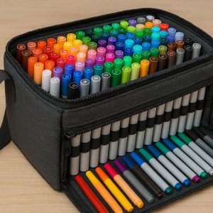 6 Large Capacity Fabric Pen Holder for Artists and Craft Room Organization